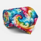 Psychedelisch Tie-Dye Patroon Stropdas (Opgerold)