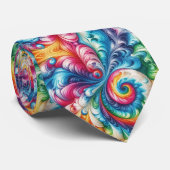 Psychedelisch Tie-Dye Patroon Stropdas (Opgerold)