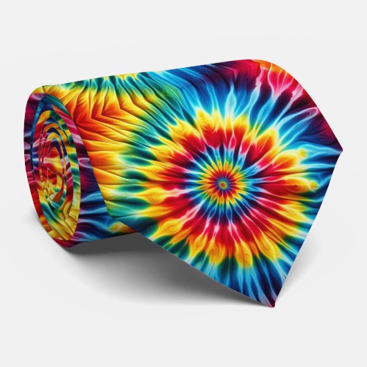Psychedelisch Tie-Dye Patroon Stropdas (Opgerold)