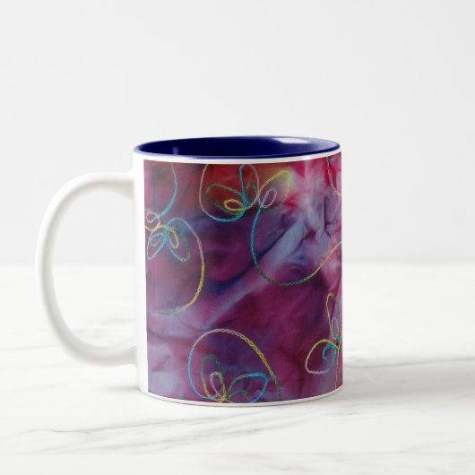 Psychedelisch Tie-Dye Stof Mok (Links)