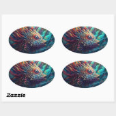 Psychedelisch Trippy-wezen Ovale Sticker (Vel)