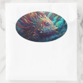 Psychedelisch Trippy-wezen Ovale Sticker (Tas)