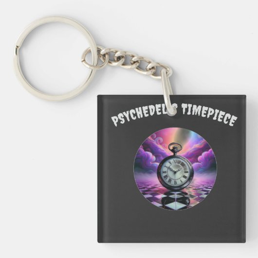 psychedelisch uurwerk sleutelhanger (voorkant)