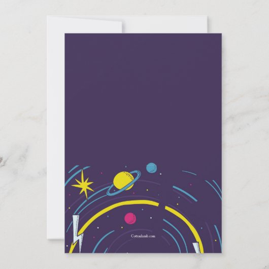 Psychedelisch verjaardagsfeestje kaart (Achterkant)