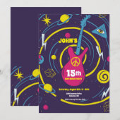 Psychedelisch verjaardagsfeestje kaart (Voorkant / Achterkant)