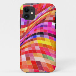 Psychedelisch vierkant patroon iPhone 11 hoesje