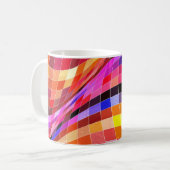 Psychedelisch vierkant patroon koffiemok (Voorkant links)