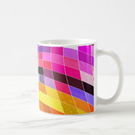 Psychedelisch vierkant patroon koffiemok