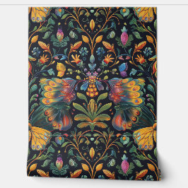 Psychedelisch vliegtapijt botanisch behang