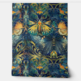 Psychedelisch vliegtapijt botanisch behang