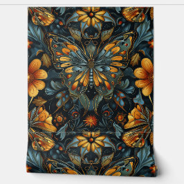 Psychedelisch vliegtapijt botanisch behang