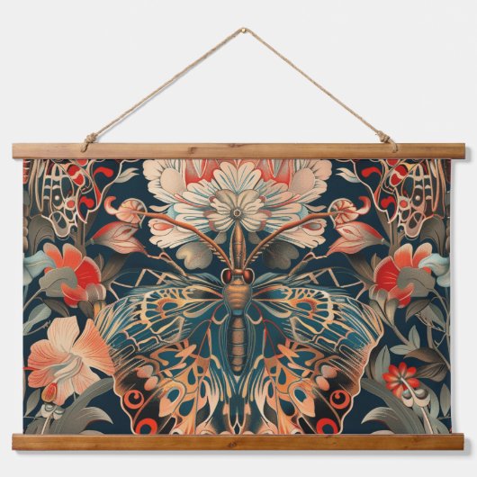 Psychedelisch vliegtapijt botanisch hangend wandkleed (Voorkant)