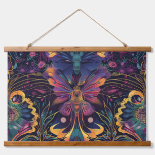 Psychedelisch vliegtapijt botanisch hangend wandkleed
