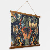 Psychedelisch vliegtapijt botanisch hangend wandkleed (Gebogen)