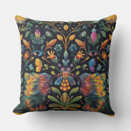 Psychedelisch vliegtapijt botanisch kussen