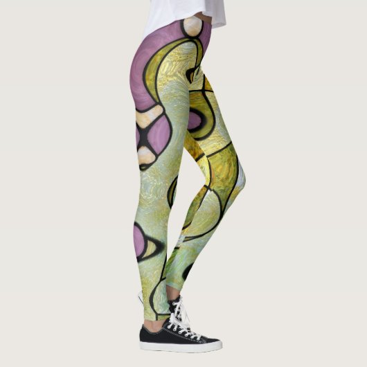 Psychedelisch voor meditatiepatroon met mod paarse leggings (Rechts)