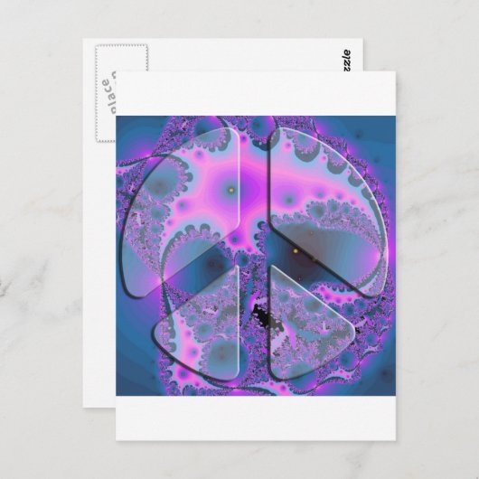 psychedelisch vredesbord briefkaart (Voorkant / Achterkant)