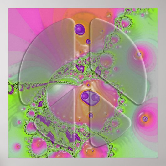 psychedelisch vredesgebarentaal poster (Voorkant)