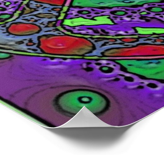 psychedelisch vredesgebarentaal poster (Hoek)