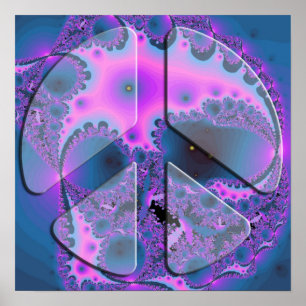 psychedelisch vredesgebarentaal poster