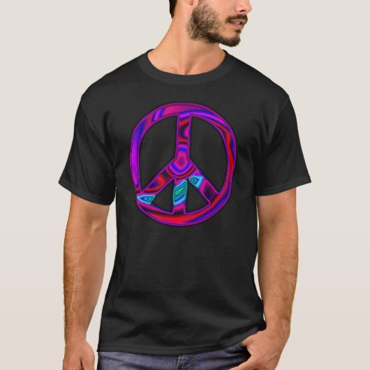 Psychedelisch Vredesteken T-shirt (Voorkant)