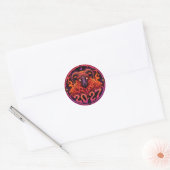 Psychedelisch Vuur Ram Aries Ronde Sticker (Envelop)