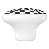 Psychedelisch + Zwarte Witte Ruiten Keramische Knop (Zijkant)