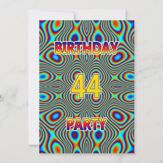 Psychedelische 44e verjaardag uitnodiging (Voorkant)