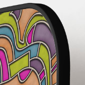 Psychedelische 60s Retro Mod Geometrische Ontwerp Pickleball Paddle (Links Detail)
