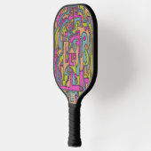 Psychedelische 60s Retro Mod Geometrische Ontwerp Pickleball Paddle (Links)
