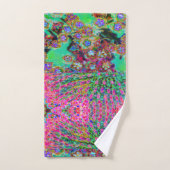Psychedelische Abstract Groovy Paarse Sedum Bad Handdoek (Handdoek)