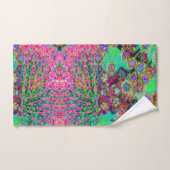 Psychedelische Abstract Groovy Paarse Sedum Bad Handdoek (Handdoek)