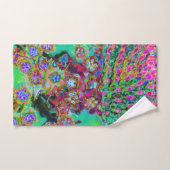 Psychedelische Abstract Groovy Paarse Sedum Bad Handdoek (Handdoek)