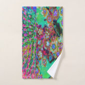 Psychedelische Abstract Groovy Paarse Sedum Bad Handdoek (Handdoek)