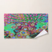 Psychedelische Abstract Groovy Paarse Sedum Bad Handdoek (Handdoek)
