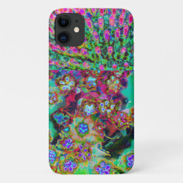 Psychedelische Abstract Groovy Paarse Sedum Case-Mate iPhone Case