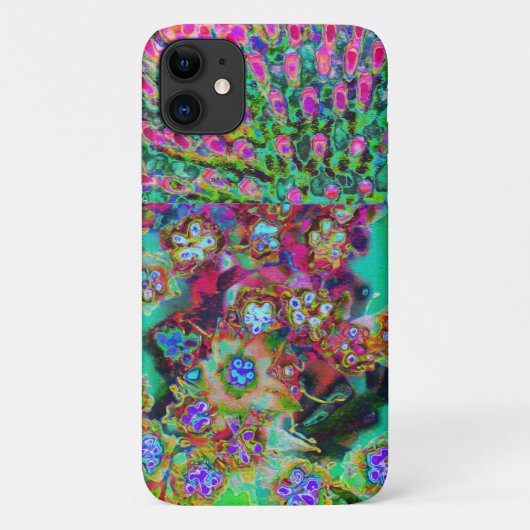 Psychedelische Abstract Groovy Paarse Sedum Case-Mate iPhone Case (Achterkant)