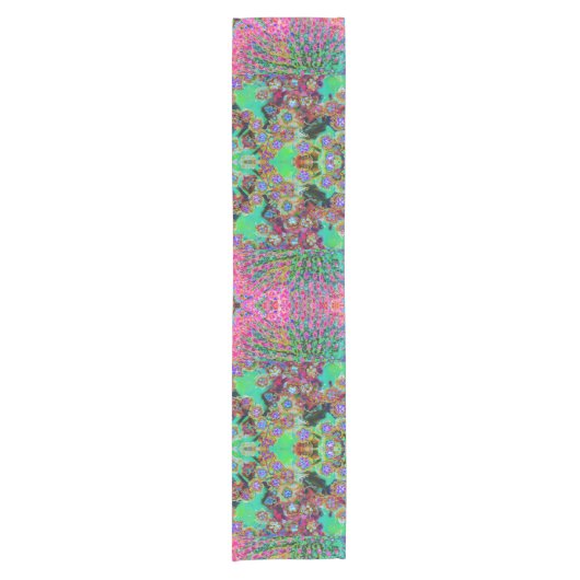 Psychedelische Abstract Groovy Paarse Sedum Korte Tafelloper (Voorkant)