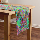 Psychedelische Abstract Groovy Paarse Sedum Korte Tafelloper (Voorbeeld)