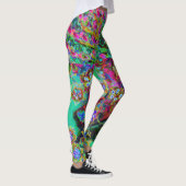 Psychedelische Abstract Groovy Paarse Sedum Leggings (Rechts)