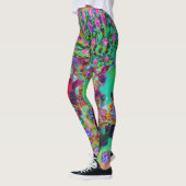 Psychedelische Abstract Groovy Paarse Sedum Leggings (Links)