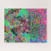 Psychedelische Abstract Groovy Paarse Sedum Legpuzzel (Horizontaal)