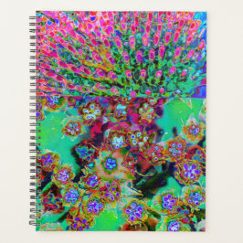 Psychedelische Abstract Groovy Paarse Sedum Planner