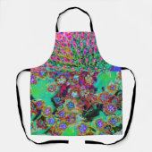 Psychedelische Abstract Groovy Paarse Sedum Schort (Voorkant)