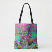 Psychedelische Abstract Groovy Paarse Sedum Tote Bag (Voorkant)