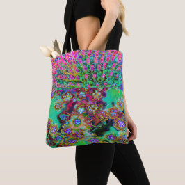 Psychedelische Abstract Groovy Paarse Sedum Tote Bag