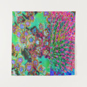 Psychedelische Abstract Groovy Paarse Sedum Wandkleed (Voorkant (horizontaal))