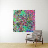 Psychedelische Abstract Groovy Paarse Sedum Wandkleed (In Situ (horizontaal))