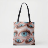 Psychedelische abstracte achtergrond van vervormd tote bag (Voorkant)
