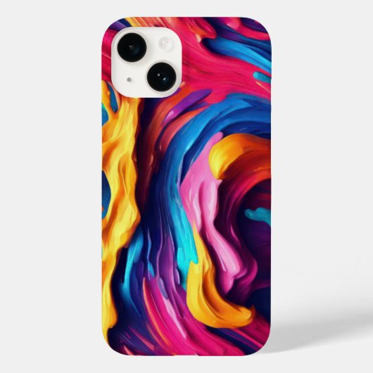 Psychedelische Abstracte kleurrijke verfstreken Case-Mate iPhone Case (Achterkant)